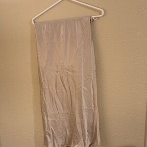 Quince Beige Satin Midi Skirt